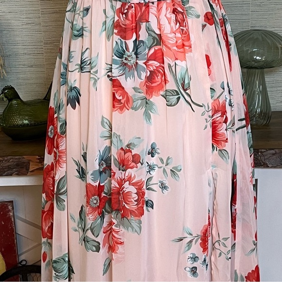Lulus Garden Meandering Blush Floral Print Maxi Dress Size Small Pink Peach NWT - Picture 7 of 14
